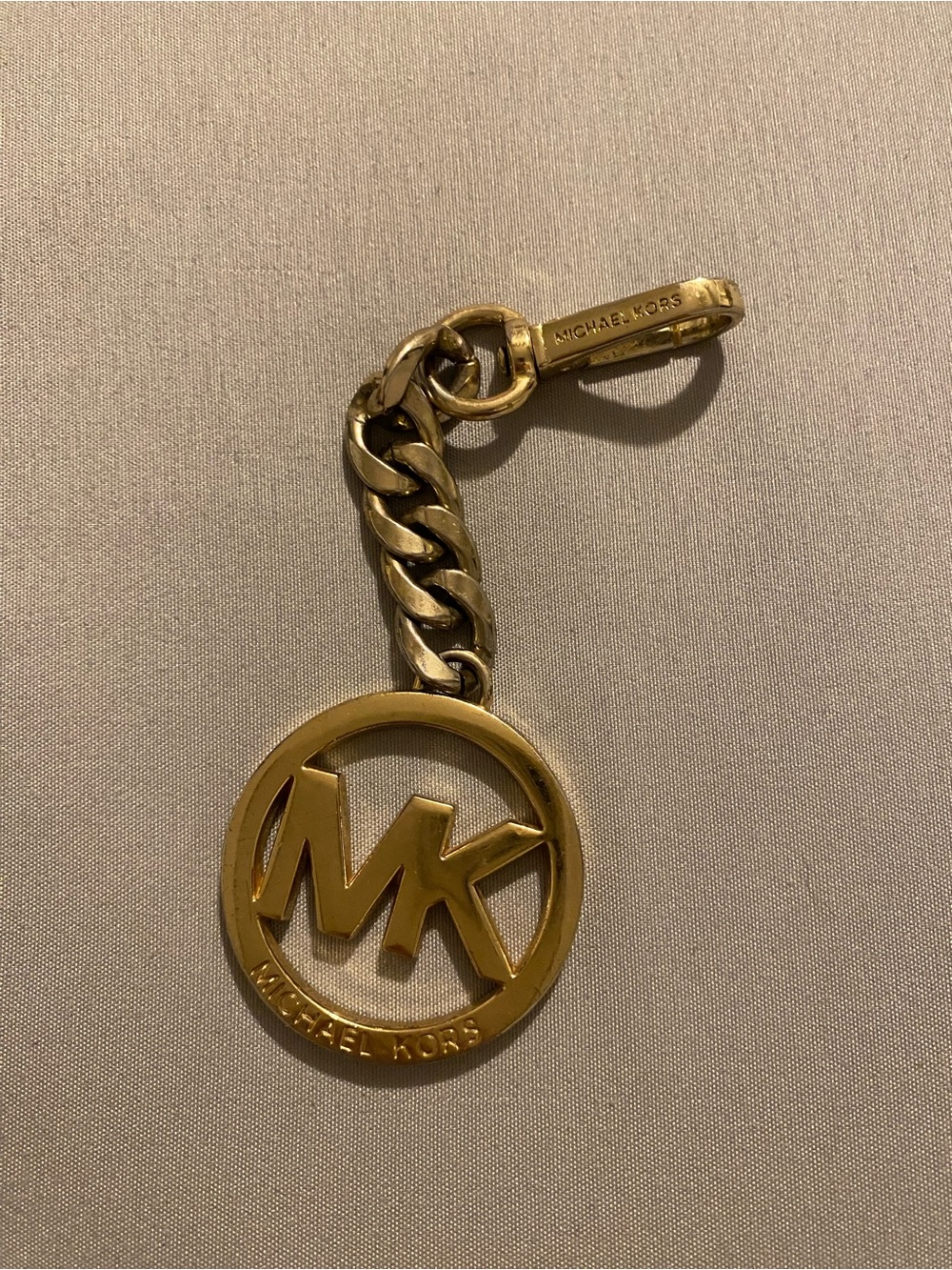 Michael Kors Gold MK Logo Keychain